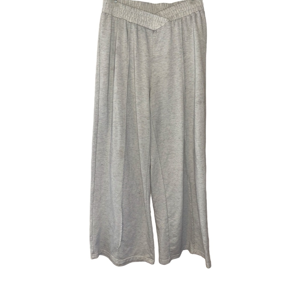Wide Leg Gray Lounge Pants V-Waist